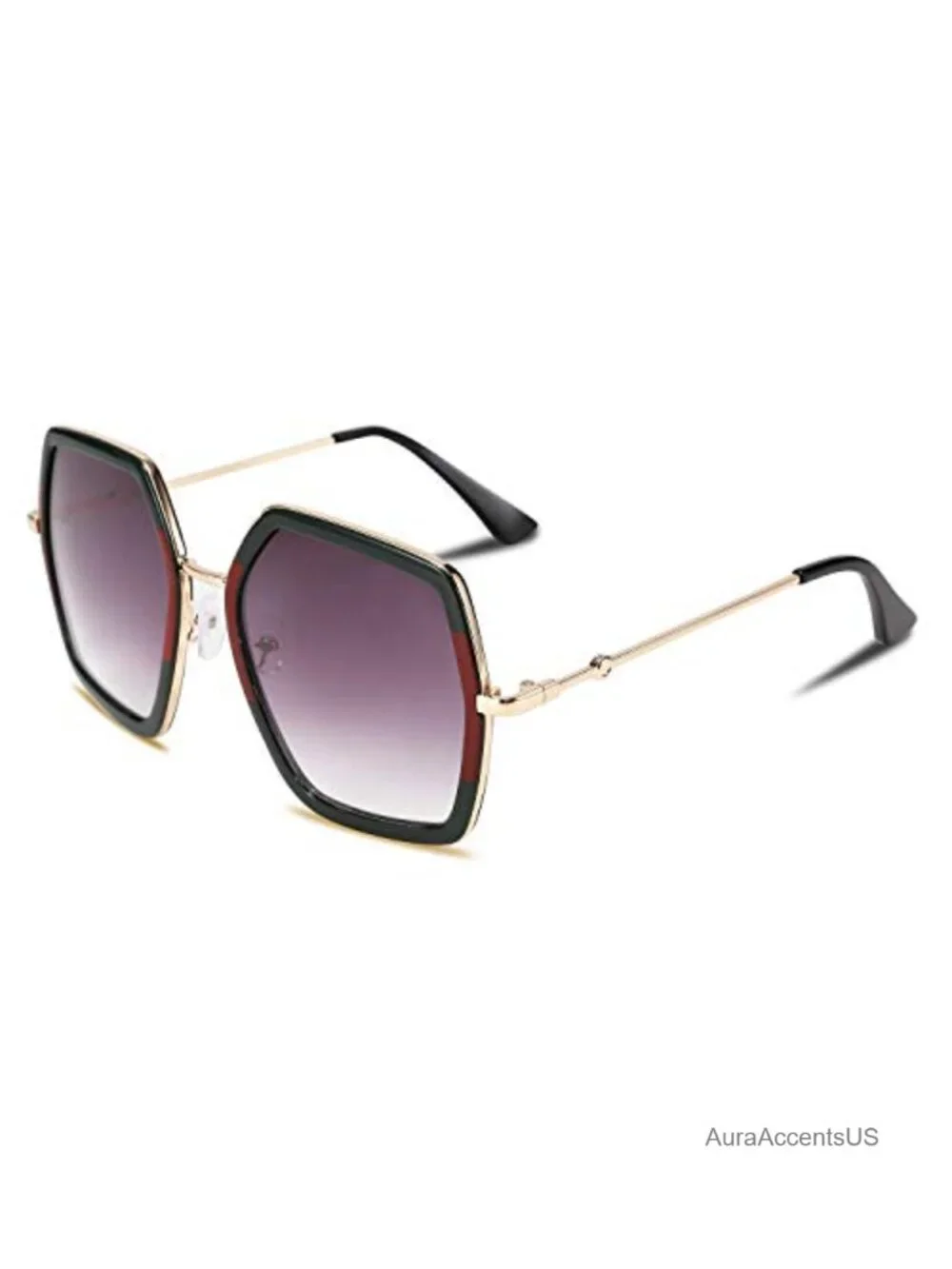 Oversized Geometric Hexagon Square Sunglasses UV400 Full Frame Retro
